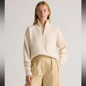 Mongolian Cashmere Fisherman Quarter Zip Sweater